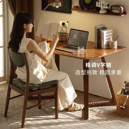 Plain solid wood desk study table large board desk to be used in the living room large long table office desk double long strip shape solid wood color - single table 120*80*75cm