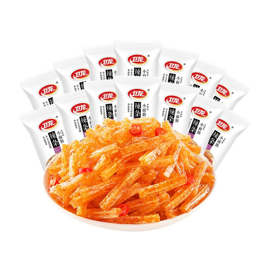 Weilong Spicy Strips Small Gluten Large Gluten Internet Celebrities Satisfy Spicy Childhood Nostalgia Snacks 60 Packs Full Box (30 Packs) Large Gluten