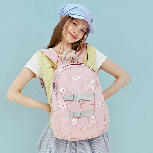 
vanwalk new Starry schoolbag girls ins junior high school students large-capacity backpack backpack travel bag backpack wish star white