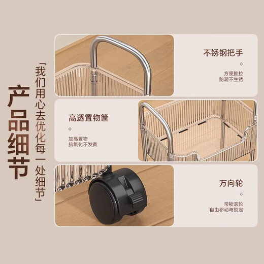 Shunyou schoolbag storage rack floor-standing transparent snack trolley multi-layer removable cosmetics storage rack SY-649