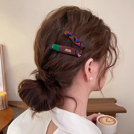 Chimera (CHIMERA) contrasting color dopamine 2 pieces of fashionable side bangs clips for the back of the head, hair clips for girls birthday gifts