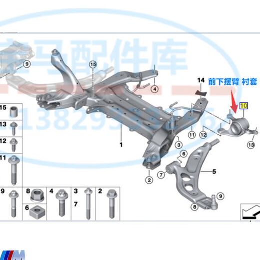 Suitable for BMW 1 Series F52F40X1F48F49118120125135 front lower swing arm ball head rubber sleeve 2 left and right brands