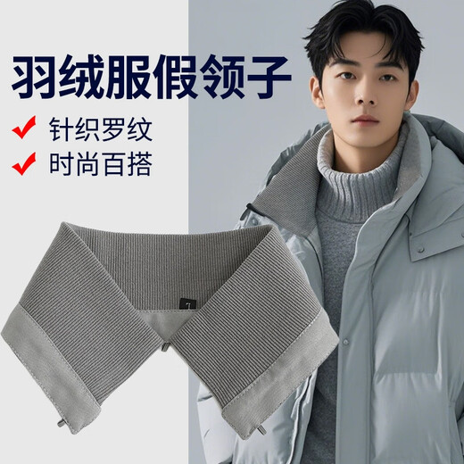 Luxury Down Jacket Collar Anti-Dirty Artifact Accessory Covered Collar Replacement Threaded Protective Cover Cotton Clothes Collar Protector Knitted Fake Collar Black + Free Thread Pack Button 3XL