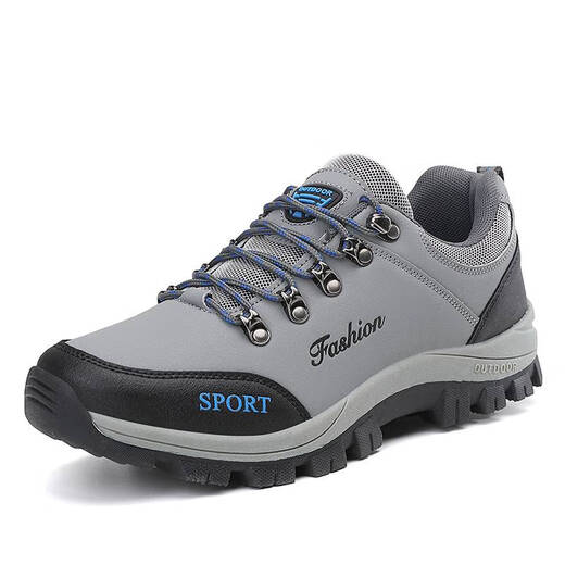 
Nanbowan Wu Gunner men's shoes, leather waterproof and non-slip casual shoes, autumn and winter soft sole outdoor hiking shoes, men's travel shoes, Gentleman gray-14088 38 _Sports shoes standard size