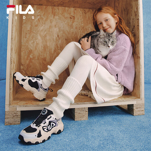 FILA children's shoes running shoes 2025 winter men's and women's middle and large children's sports shoes cat claws