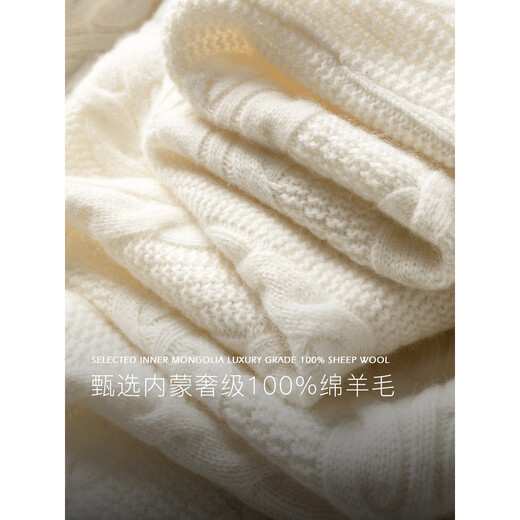 William fox&sons выбирает роскошный мужской пуловер с круглым вырезом из Внутренней Монголии из 100% овечьей шерсти в непринужденном стиле в стиле старых денег, белый свитер из 100% овечьей шерсти L / 50