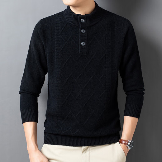 OLJ high-end luxury brand sweater for men 2025 new autumn and winter pure wool half turtleneck knitted men's long-sleeved wool rice camel (high-end gift box) 2XL 125