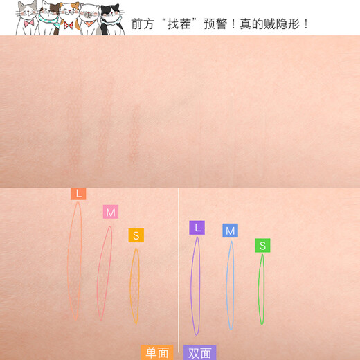 MOTONOZEN invisible Japanese MOTONOZEN double eyelid patch natural traceless natural mesh single and double-sided lace eyelid patch 80 pieces double-sided transparent traceless S 4e