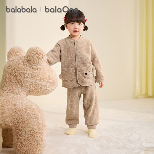 Bala Bala One Children's Home Clothing Set Boys and Girls 2025 Winter Half Velvet Warm 209425171206