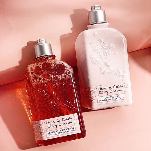 L'Occitane Body Lotion Shower Gel Sweet Sakura Series Moisturizing 250ml 500ml Sakura Body Lotion 500ml Pressed Type - June 22