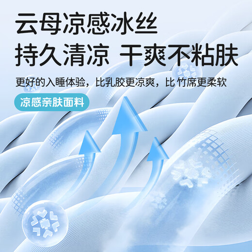 帮备冰丝凉席产妇冰豆豆席子隔尿垫老人家用宿舍大尺寸床垫可机洗 天蓝色 60x80cm