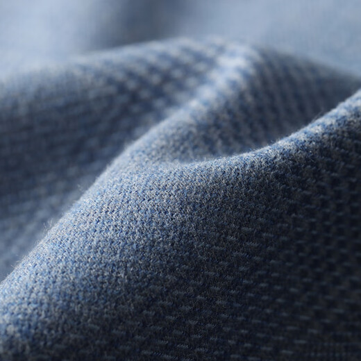 YOUNGOR Youngor 30% sheep wool machine washable 2025 autumn new suede long-sleeved shirt for men gray blue plaid 42