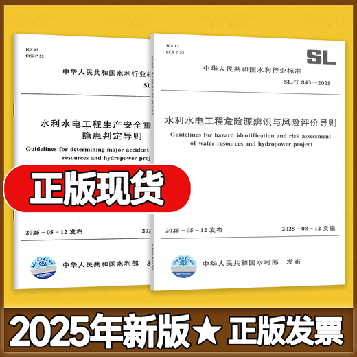 2025年2本套水电安全导则 SL 842-2025 SL 843-2025 水利水电工程生产安全重大事故隐患判定导则 危险源辨识与风险评价导则