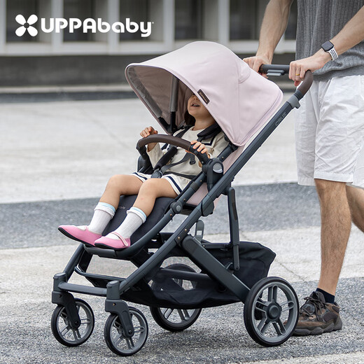 UPPAbabyCRUZ stroller, high view, two-way, sit and lie down, easy to fold, baby stroller CRUZ V2+, gray pink - new product upgrade