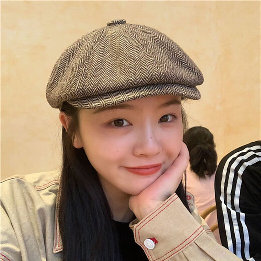 贝雷帽男女英伦时尚百搭复古报童八角帽春秋潮鸭舌帽画家 浅灰色（男女同款） M