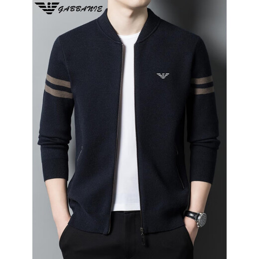 FALAMONE 2025 Men's Wool Knitted Cardigan Jacket Fashion Casual Trend Men's Outerwear Zip Jacket Sweater ANG/22832 Black M 165 Recommended weight 90-115 Jin Jin equals 0.5 kg