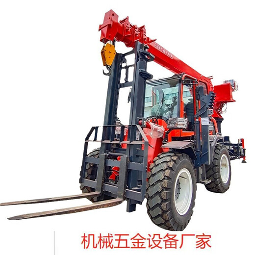 Four-wheel drive off-road forklift tail boom crane rotating and lifting machine accessories