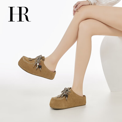 HR Helena Frauenschuhe 2025 Herbst neue Birkenstock-Schuhe dicker Soled-Zehen-Hausschuhe braun 38