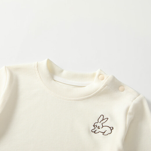 Fanlie Girls Overalls Suit Autumn 2025 New Fashionable Cute Baby Clothes Baby Two-piece Set Spring and Autumn Creamy Yellow 73 cm