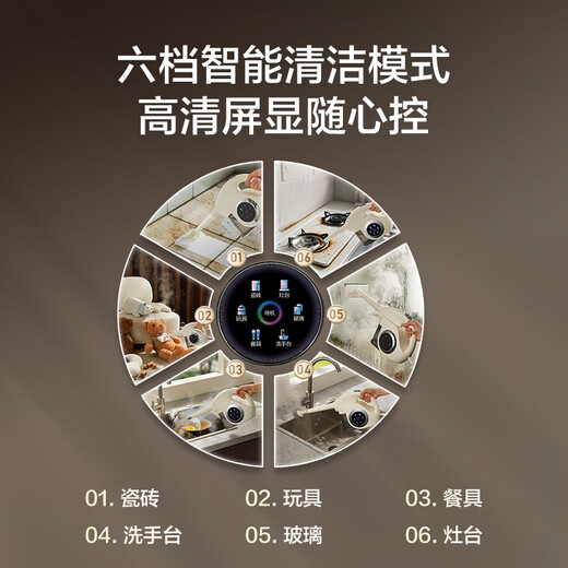 Supor Official Genuine Steam Cleaner No. 1 Household High Temperature and High Pressure Portable Sterilization Kitchen Range Hood Air Conditioner Multi-Function Cleaning Machine Small Cleaning Artifact A Newly Upgraded Smart Model Six-speed High-Temperature Cleaning Steam Engine + Oil Cleaner