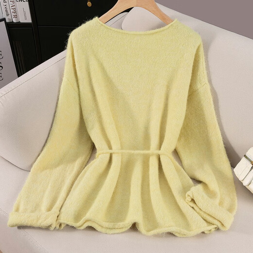Cypress Sheep Wool Sweater Women's 2025 Autumn New Fashion Lazy Solid Color Round Neck Loose Top