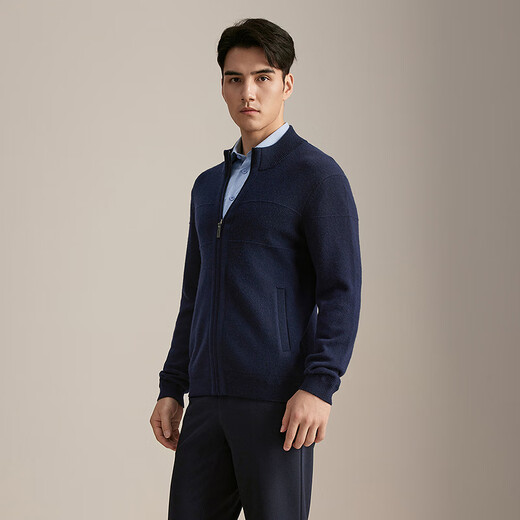 YOUNGOR sweater men's 2025 autumn and winter young men's long-sleeved sweater YWHW615271FKA Navy YWHW615271FKA L 105cm (recommended 145-165Jin Jin equals 0.5kg)