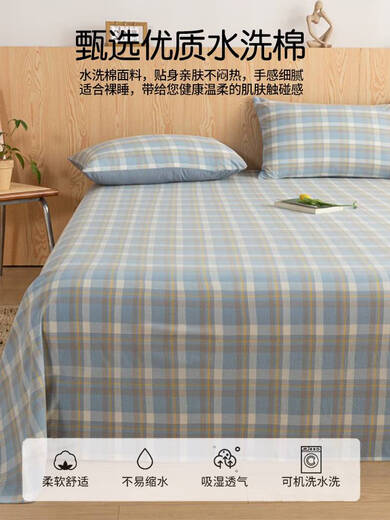 Fantasy summer bed sheet single piece student dormitory single quilt three-piece set 2025 new four-season non-cotton pure cotton light blue gray Class A maternal and infant grade no pilling no shrinkage single sheet 220cmx230cm-suitable for 1.5m/1
