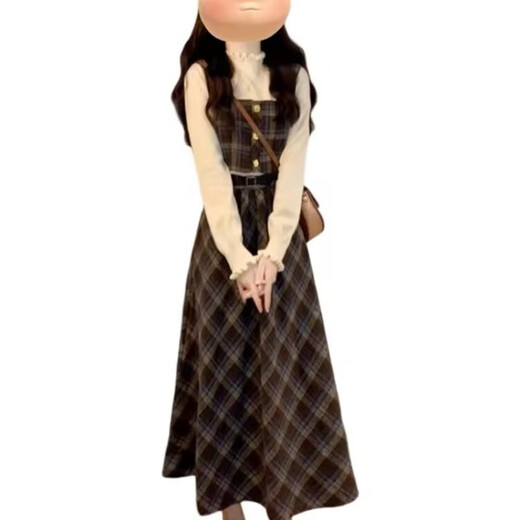 Xiao Yu (XIAOYU) 2025 spring, autumn and winter new women's suit long-sleeved suspender dress small light luxury high-end clothes three-piece set knitted base + vest + skirt M 95-105Jin Jin is equal to 0.5 kg