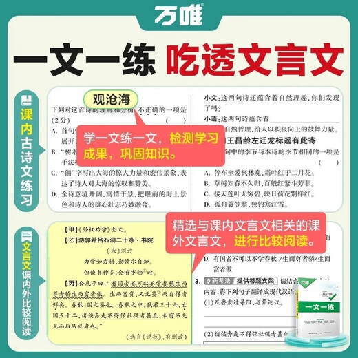 唯中考初中教材文言文完全解读一本通语文专项训练万维初一初三八九七年级必背古诗词和全解练习册阅读理解书古诗文积累课外课本 【26版】文言文完全解读（第5版） 初中通用
