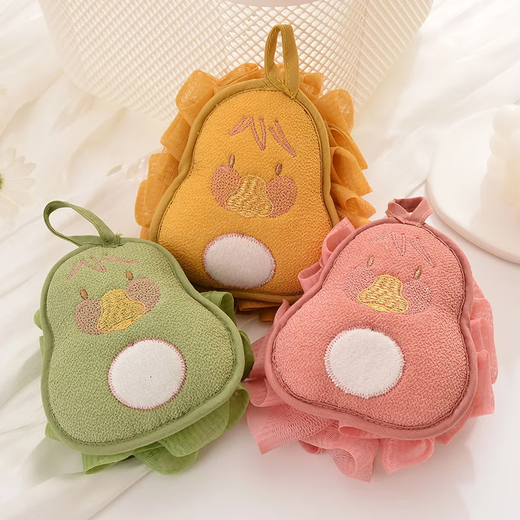 Bath flower bath towel, double-sided 2-in-1 pet bath towel, cute kitten and puppy bath ball bath towel, high-adhesive bath ball hook-1 piece