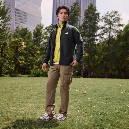 Adidas casual fleece jacket for men and women autumn new Adidas official light sports black L