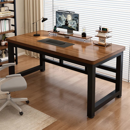Jingcai computer desk desktop desk study table home office desk thickened e-sports table JZ29 cherry wood color 1.4 meters