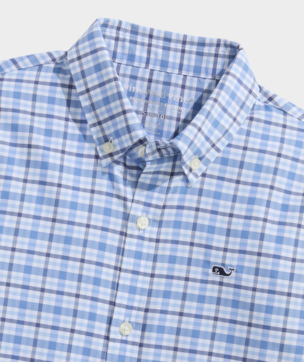Vineyard vines boys Bellamy plaid performance cotton shirt Ocean Splash 5
