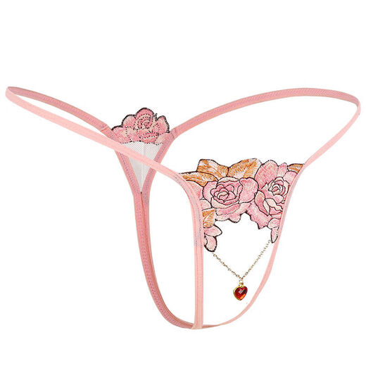 Sexy sexy underwear underwear, transparent and tempting for women, no need to take off, passion suit, thong, can hold vibrator for men, pink
