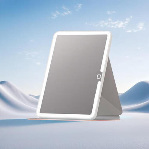 Meebordi Smart Mirror Cosmetic Mirror with Light LED Portable Cosmetic Mirror Folding Cosmetic Mirror Infinite Dimming Fill-Light Beauty Instrument Desktop Dormitory New Year's Day Birthday Gift for Women Insured White
