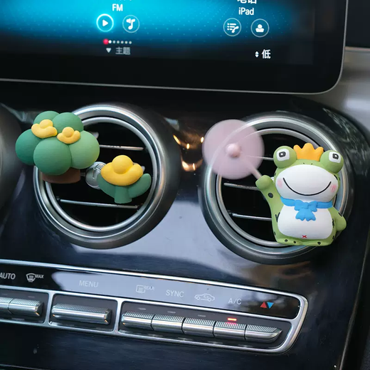 Yusenyi 2025 New Creative Car Aromatherapy Car Perfume Air Vent Decoration Diffusing Stone Frog Car Interior Decoration Pink Windmill Frog Prince Air Vent Aromatherapy 1g