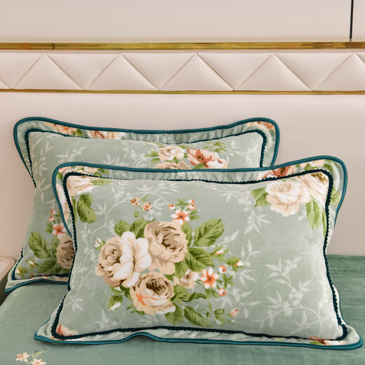 Mercury series milk velvet four-piece set for winter thickened coral velvet 2025 new double-sided flannel quilt cover bed skirt bedding pattern sentiment thickened and warm anti-static hot at the touch 1.5/1.8m bed skirt style four-piece set-quilt cover 200*230