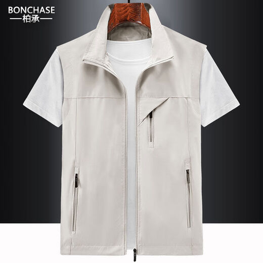 Multi-pocket vest men's outdoor thin fishing loose custom vest work clothes for middle-aged and elderly people in autumn, autumn, dark blue M