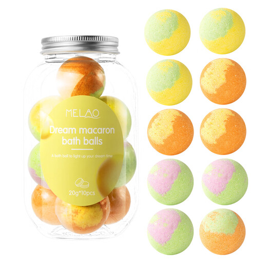Dream Macaron children's bath ball 20g*10 pieces foot bath ball set gift box essential oil bubble bath ball barrel 20g*10 pieces blue model*3 barrels