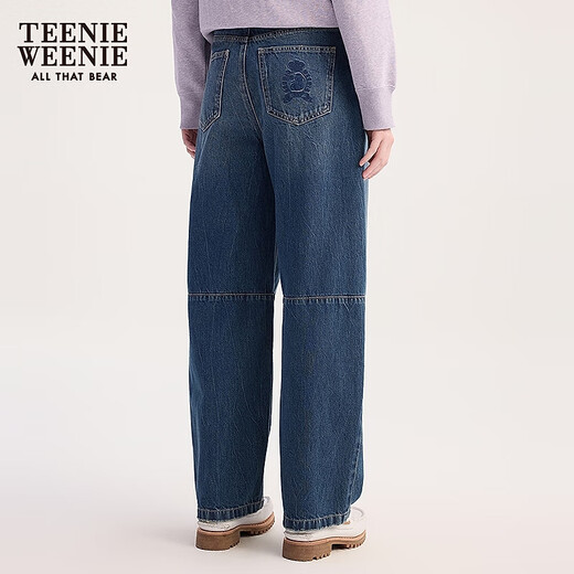 Jeans para mujeres Teenie Weenie Bear 2025 Autumn New Retro Washed Slack Banana Pants Medium Blue M