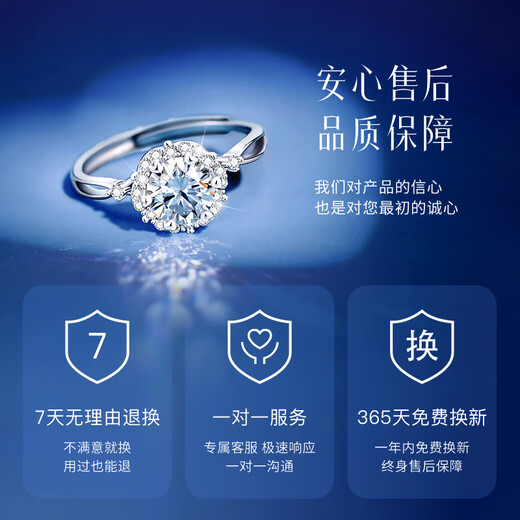 Central Chuang Fashion Chinese Gold Moissanite Ring Diamond Ring Proposal Ring Women's One Carat 1 Carat Moissanite Women's Ring