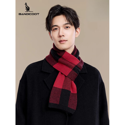 Kangaroo (DAISHU) cashmere men's scarf winter 2025 new warm gift for boyfriend birthday gift box scarf for men coffee color