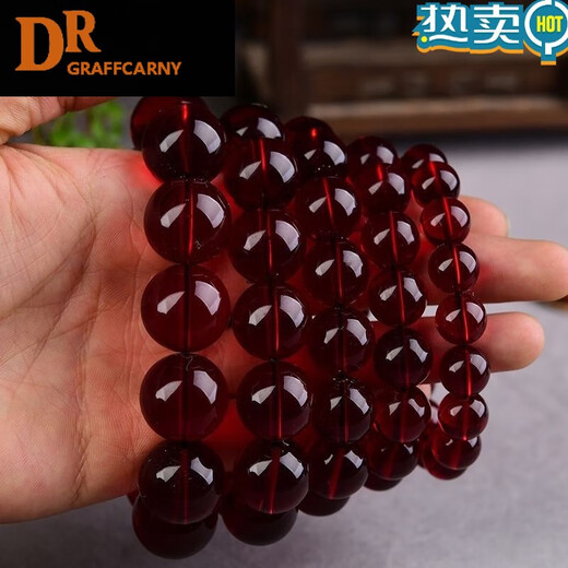 DR GRAFFCARNY7A grade amber blood amber bracelet blood amber round bead single circle bracelet for men and women amber beeswax blood amber bracelet blood amber 14MM