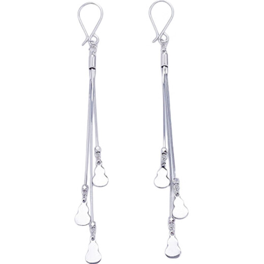 Lao Fengxiang platinum earrings, tassel gourd earrings, gifts for girlfriend, platinum jewelry, white gold, about 4.40g