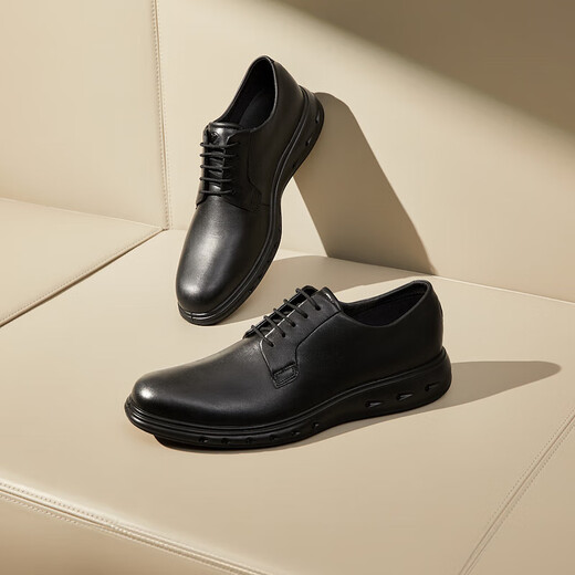 ECCO Men's Shoes Men's Leather Shoes Business Casual Leather Shoes Formal Commuting Shoes Wedding Shoes Hybrid Waterproof 524704 HL Black 52470401001 39