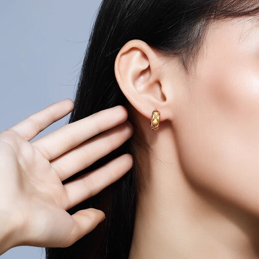 Trendy Acer to Simple Yellow 18K Gold Earrings Women's Earrings Colored Gold Earrings as Birthday Gifts for Girlfriend, One Pair