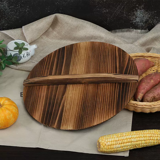 Yusenyi wooden pot lid household round wok lid thickened solid wood pot lid rural large pot lid water cylinder lid fir pot lid diameter 21 cm