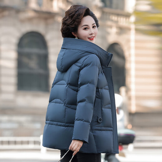 YAYA middle-aged mother winter fashion short down jacket 2025 new middle-aged and elderly winter temperament hooded coat for women