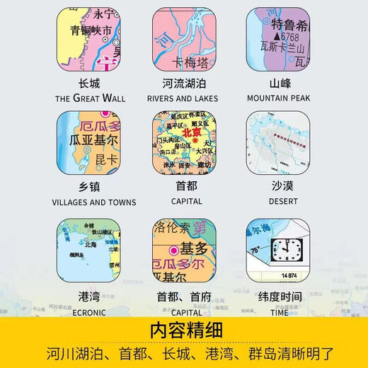2024 Neue Version von China Map World Map HD Waterfeste Büro -Wandaufkleber Special Geographic Map für Studenten Weltkarte [Laminated Water of Washerd] Neue Version 759*1059 mm [Reel Versand ohne Falten]