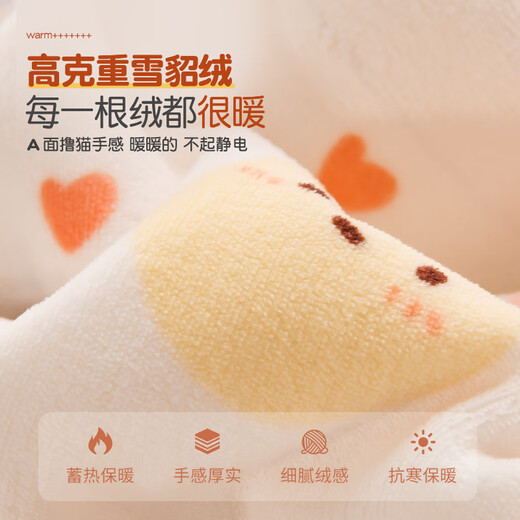 RICH YOUR HOME German quality quilt Class A baby blanket winter thickened cover quilt coral velvet small blanket nap Beibei velvet - kitten 3 layers thickened warm and cold resistant (baby blanket) 100x150cm Class A